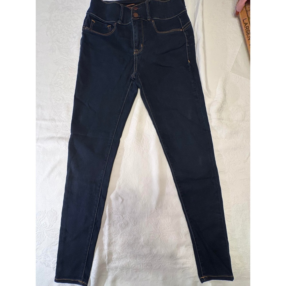 Seven7 Womens High Rise Skinny Jeans Dark Indigo Wash Size 4 Stretch Denim